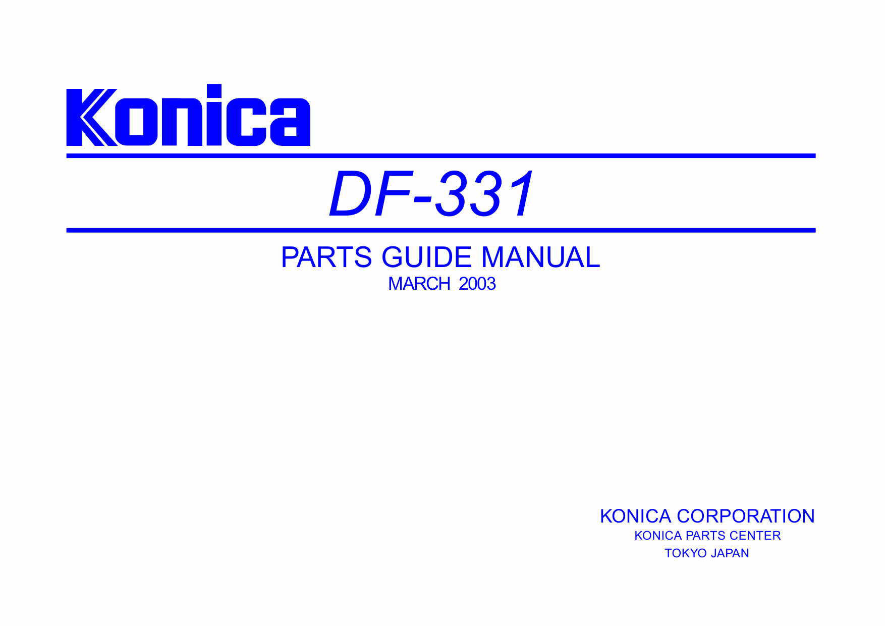 Konica-Minolta Options DF-331 Parts Manual-1